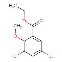 Chemical structure of ethyl 3,5-dichloro-2-methoxybenzoate - CSSB00012354318