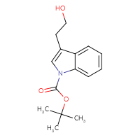 Chemical structure of tert-butyl 3-(2-hydroxyethyl)-1H-indole-1-carboxylate - CSSB00010186955