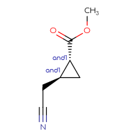 Chemical structure of rac-methyl (1R,2S)-2-(cyanomethyl)cyclopropane-1-carboxylate - CSSB09893612019