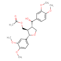 Chemical structure of [(2S,3R,4S)-2-(3,4-dimethoxyphenyl)-4-[(S)-(3,4-dimethoxyphenyl)(hydroxy)methyl]oxolan-3-yl]methyl acetate - CSSB00159261976