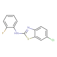 Chemical structure of 6-chloro-N-(2-fluorophenyl)-1,3-benzothiazol-2-amine - CSSB00008317503