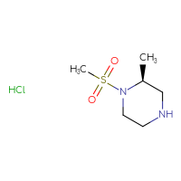 Chemical structure of (2S)-1-methanesulfonyl-2-methylpiperazine hydrochloride - CSSB00000697352