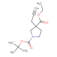 Chemical structure of 1-tert-butyl 3-ethyl 3-(prop-2-yn-1-yl)pyrrolidine-1,3-dicarboxylate - CSSB00109067334
