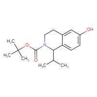 Chemical structure of tert-butyl 6-hydroxy-1-(propan-2-yl)-1,2,3,4-tetrahydroisoquinoline-2-carboxylate - CSSB00161001423