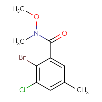Chemical structure of 2-bromo-3-chloro-N-methoxy-N,5-dimethylbenzamide - CSSB08189354377