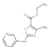Chemical structure of ethyl 4-methyl-2-[(pyridin-3-yl)amino]-1,3-thiazole-5-carboxylate - CSSB00027454246