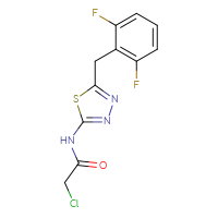 Chemical structure of 2-chloro-N-{5-[(2,6-difluorophenyl)methyl]-1,3,4-thiadiazol-2-yl}acetamide - CSSB09307778678