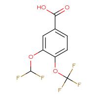 Chemical structure of 3-(difluoromethoxy)-4-(trifluoromethoxy)benzoic acid - CSSB21103684068