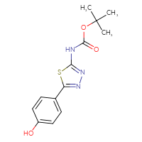 Chemical structure of tert-butyl N-[5-(4-hydroxyphenyl)-1,3,4-thiadiazol-2-yl]carbamate - CSSB00161001059