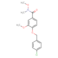 Chemical structure of 4-[(4-chlorophenyl)methoxy]-N,3-dimethoxy-N-methylbenzamide - CSSB00105210896