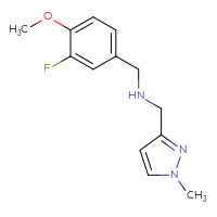 Chemical structure of [(3-fluoro-4-methoxyphenyl)methyl][(1-methyl-1H-pyrazol-3-yl)methyl]amine - CSSB00008055360