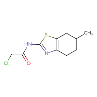 Chemical structure of 2-chloro-N-(6-methyl-4,5,6,7-tetrahydro-1,3-benzothiazol-2-yl)acetamide - CSSB00000013569