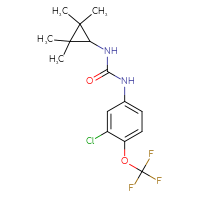 Chemical structure of 1-[3-chloro-4-(trifluoromethoxy)phenyl]-3-(2,2,3,3-tetramethylcyclopropyl)urea - CSSB00227877975