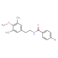 Chemical structure of 4-bromo-N-[2-(4-methoxy-3,5-dimethylphenyl)ethyl]benzamide - CSSB21432542518
