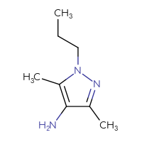 Chemical structure of 3,5-dimethyl-1-propyl-1H-pyrazol-4-amine - CSSB00011229574