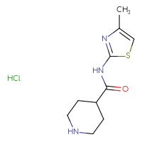 Chemical structure of N-(4-methyl-1,3-thiazol-2-yl)piperidine-4-carboxamide hydrochloride - CSSB00025750011