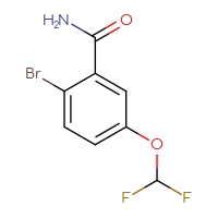 Chemical structure of 2-bromo-5-(difluoromethoxy)benzamide - CSSB00135327286