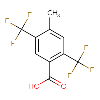 Chemical structure of 4-methyl-2,5-bis(trifluoromethyl)benzoic acid - CSSB00020621898