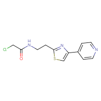 Chemical structure of 2-chloro-N-{2-[4-(pyridin-4-yl)-1,3-thiazol-2-yl]ethyl}acetamide - CSSB02006876807