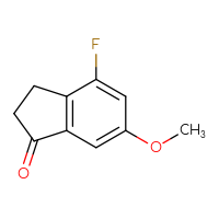 Chemical structure of 4-fluoro-6-methoxy-2,3-dihydro-1H-inden-1-one - CSSB00000103986