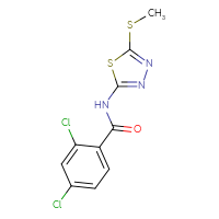 Chemical structure of 2,4-dichloro-N-[5-(methylsulfanyl)-1,3,4-thiadiazol-2-yl]benzamide - CSSB00121651405