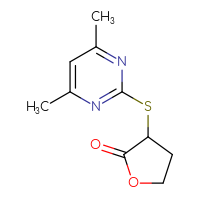 Chemical structure of 3-[(4,6-dimethylpyrimidin-2-yl)sulfanyl]oxolan-2-one - CSSB00037026953