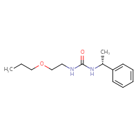 Chemical structure of 1-[(1R)-1-phenylethyl]-3-(2-propoxyethyl)urea - CSSB21432554549