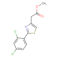 Chemical structure of methyl 2-[2-(2,4-dichlorophenyl)-1,3-thiazol-4-yl]acetate - CSSB00000935920