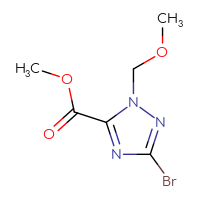 Chemical structure of methyl 3-bromo-1-(methoxymethyl)-1H-1,2,4-triazole-5-carboxylate - CSSB00102460857