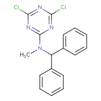 Chemical structure of 4,6-dichloro-N-(diphenylmethyl)-N-methyl-1,3,5-triazin-2-amine - CSSB21332127100
