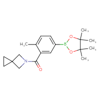 Chemical structure of 5-[2-methyl-5-(4,4,5,5-tetramethyl-1,3,2-dioxaborolan-2-yl)benzoyl]-5-azaspiro[2.3]hexane - CSSB02526926418