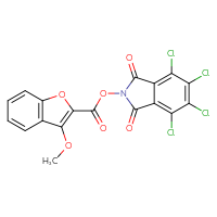 Chemical structure of 4,5,6,7-tetrachloro-1,3-dioxo-2,3-dihydro-1H-isoindol-2-yl 3-methoxy-1-benzofuran-2-carboxylate - CSSB20270179889