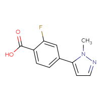 Chemical structure of 2-fluoro-4-(1-methyl-1H-pyrazol-5-yl)benzoic acid - CSSB00011961122