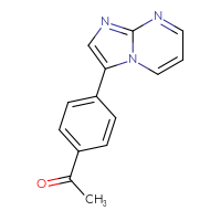 Chemical structure of 1-(4-{imidazo[1,2-a]pyrimidin-3-yl}phenyl)ethan-1-one - CSSB00160507912