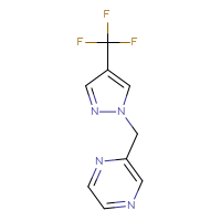 Chemical structure of 2-{[4-(trifluoromethyl)-1H-pyrazol-1-yl]methyl}pyrazine - CSSB02146904160