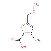 Chemical structure of 2-(methoxymethyl)-4-methyl-1,3-thiazole-5-carboxylic acid - CSSB00000694076