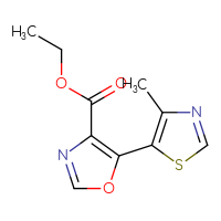 Chemical structure of ethyl 5-(4-methyl-1,3-thiazol-5-yl)-1,3-oxazole-4-carboxylate - CSSB00000695411