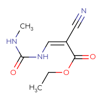 Chemical structure of ethyl (2Z)-2-cyano-3-[(methylcarbamoyl)amino]prop-2-enoate - CSSB00041607504