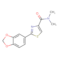 Chemical structure of 2-(2H-1,3-benzodioxol-5-yl)-N,N-dimethyl-1,3-thiazole-4-carboxamide - CSSB02016124888