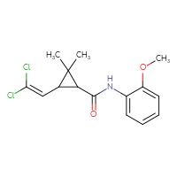 Chemical structure of 3-(2,2-dichloroethenyl)-N-(2-methoxyphenyl)-2,2-dimethylcyclopropane-1-carboxamide - CSSB00026735234