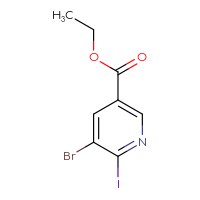 Chemical structure of ethyl 5-bromo-6-iodopyridine-3-carboxylate - CSSB00010114298