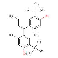 Chemical structure of 2-tert-butyl-4-[1-(5-tert-butyl-4-hydroxy-2-methylphenyl)butyl]-5-methylphenol - CSSB00016997113