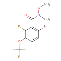 Chemical structure of 6-bromo-2-fluoro-N-methoxy-N-methyl-3-(trifluoromethoxy)benzamide - CSSB15072410500