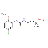 Chemical structure of 1-(5-chloro-2-methoxyphenyl)-3-[2-(1-methoxycyclopropyl)ethyl]thiourea - CSSB21432444012