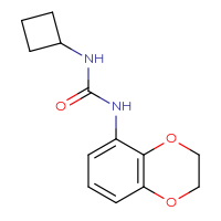 Chemical structure of 3-cyclobutyl-1-(2,3-dihydro-1,4-benzodioxin-5-yl)urea - CSSB00092426096