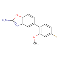 Chemical structure of 5-(4-fluoro-2-methoxyphenyl)-1,3-benzoxazol-2-amine - CSSB06581616407