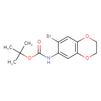 Chemical structure of tert-butyl N-(7-bromo-2,3-dihydro-1,4-benzodioxin-6-yl)carbamate - CSSB00012223930