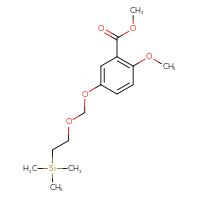Chemical structure of methyl 2-methoxy-5-{[2-(trimethylsilyl)ethoxy]methoxy}benzoate - CSSB21432560306