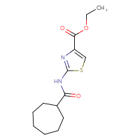 Chemical structure of ethyl 2-cycloheptaneamido-1,3-thiazole-4-carboxylate - CSSB02037308070