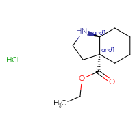 Chemical structure of rac-ethyl (3aR,7aS)-octahydro-1H-indole-3a-carboxylate hydrochloride - CSSB02125422720